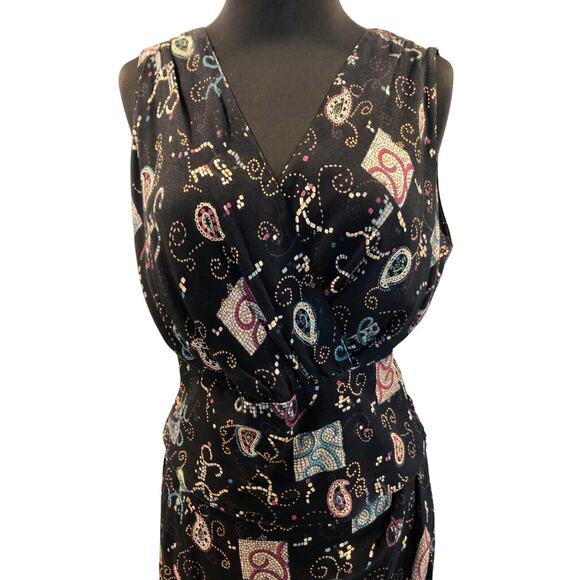 Carole Little Vintage Woman's Two Piece Top Skirt Set Size 6 Paisley Abstract - Picture 3 of 9
